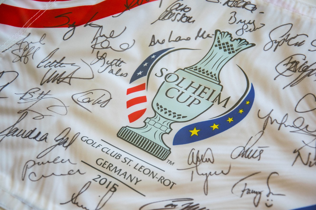 Pinflag from 2015 Solheim Cup at St. Leon Rot, Germany